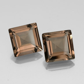 캐럿 천연 스모키 브라운 스모키 쿼츠 보석, 스퀘어, 10×10 mm, VVS