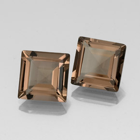 캐럿 천연 스모키 브라운 스모키 쿼츠 보석, 스퀘어, 10×10 mm, VVS