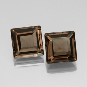 캐럿 천연 스모키 브라운 스모키 쿼츠 보석, 스퀘어, 10.1×10.1 mm, VS