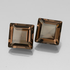 캐럿 천연 스모키 브라운 스모키 쿼츠 보석, 스퀘어, 10.1×10.1 mm, VS