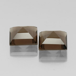 캐럿 천연 스모키 브라운 스모키 쿼츠 보석, 스퀘어, 10.1×10.1 mm, VS