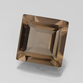 3.49캐럿 천연 스모키 브라운 스모키 쿼츠, 스퀘어, 10×10 mm, VS-SI