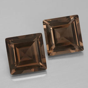 캐럿 천연 스모키 브라운 스모키 쿼츠 보석, 스퀘어, 10×10 mm, VVS