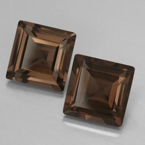 캐럿 천연 스모키 브라운 스모키 쿼츠 보석, 스퀘어, 10×10 mm, VVS