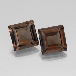 캐럿 천연 스모키 브라운 스모키 쿼츠 보석, 스퀘어, 10.1×10.1 mm, VVS-VS