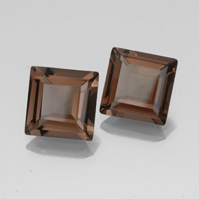 캐럿 천연 스모키 브라운 스모키 쿼츠 보석, 스퀘어, 10.1×10.1 mm, VVS-VS
