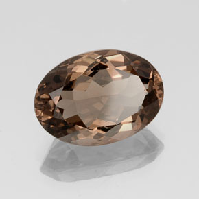 11.53캐럿 천연 브라운 스모키 쿼츠, 타원형 컷, 17.9×12.6 mm, VS