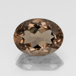 9.66캐럿 천연 브라운 스모키 쿼츠, 타원형 컷, 16×12 mm, VVS-VS