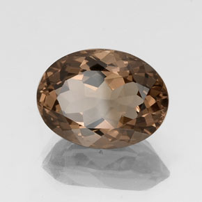 9.66캐럿 천연 브라운 스모키 쿼츠, 타원형 컷, 16×12 mm, VVS-VS