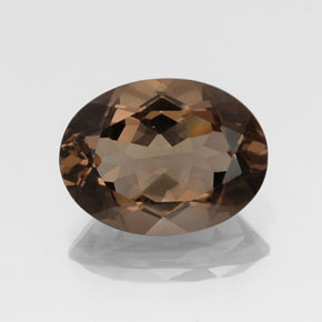 8.00캐럿 천연 브라운 스모키 쿼츠, 타원형 컷, 15.9×12 mm, VS