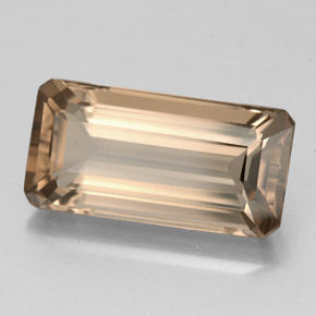 6.26캐럿 천연 브라운 스모키 쿼츠, 에메랄드 컷, 16.1×8.1 mm, VS