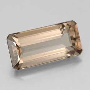6.26캐럿 천연 브라운 스모키 쿼츠, 에메랄드 컷, 16.1×8.1 mm, VS