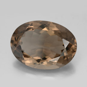 11.40캐럿 천연 브라운 스모키 쿼츠, 타원형 컷, 18×13.1 mm, VS
