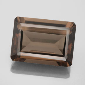 13.71캐럿 천연 브라운 스모키 쿼츠, 에메랄드 컷, 18×13.1 mm, VS