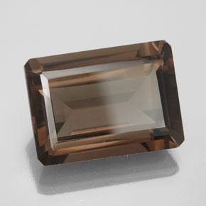 13.71캐럿 천연 브라운 스모키 쿼츠, 에메랄드 컷, 18×13.1 mm, VS