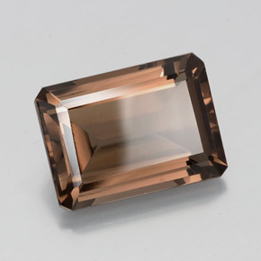 11.42캐럿 천연 브라운 스모키 쿼츠, 에메랄드 컷, 18.1×12.8 mm, VVS-VS