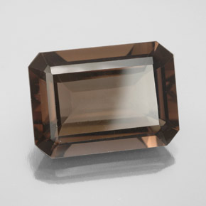 12.60캐럿 천연 브라운 스모키 쿼츠, 에메랄드 컷, 17.8×12.8 mm, VS