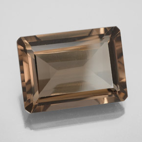 14.61캐럿 천연 브라운 스모키 쿼츠, 에메랄드 컷, 18.2×13.2 mm, VS