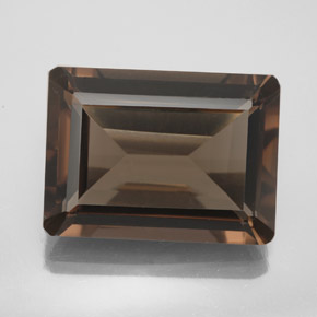 13.44캐럿 천연 브라운 스모키 쿼츠, 에메랄드 컷, 18×13.2 mm, VS