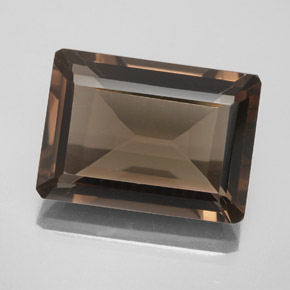13.80캐럿 천연 브라운 스모키 쿼츠, 에메랄드 컷, 18.2×13.2 mm, VVS-VS