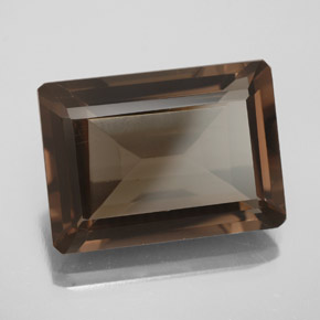 13.80캐럿 천연 브라운 스모키 쿼츠, 에메랄드 컷, 18.2×13.2 mm, VVS-VS