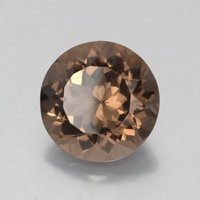 12.97캐럿 천연 브라운 스모키 쿼츠, 라운드 컷, 16.06 mm, VS