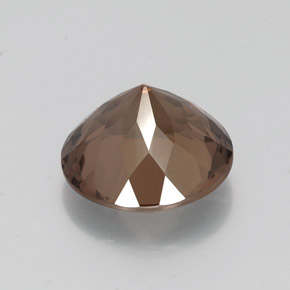12.97캐럿 천연 브라운 스모키 쿼츠, 라운드 컷, 16.06 mm, VS