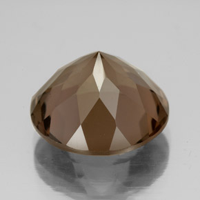 7.44캐럿 천연 브라운 스모키 쿼츠, 라운드 컷, 13.20 mm, VS