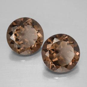 캐럿 천연 브라운 스모키 쿼츠 보석, 라운드 컷, 11.14 mm, VVS-VS
