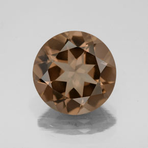 4.10캐럿 천연 브라운 스모키 쿼츠, 라운드 컷, 11.22 mm, VS
