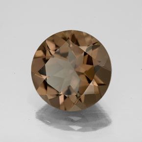 4.10캐럿 천연 브라운 스모키 쿼츠, 라운드 컷, 11.22 mm, VS