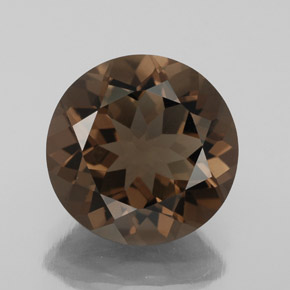 4.16캐럿 천연 브라운 스모키 쿼츠, 라운드 컷, 11.09 mm, VVS-VS