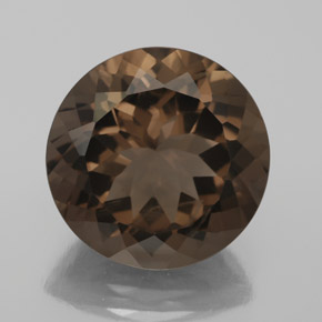 7.23캐럿 천연 브라운 스모키 쿼츠, 라운드 컷, 13.24 mm, VS