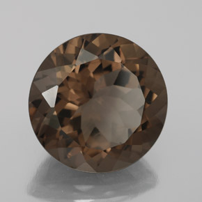 7.23캐럿 천연 브라운 스모키 쿼츠, 라운드 컷, 13.24 mm, VS