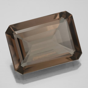 10.70캐럿 천연 브라운 스모키 쿼츠, 에메랄드 컷, 17.8×12.9 mm, VS