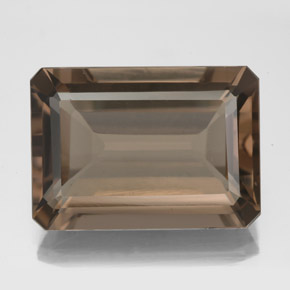 13.62캐럿 천연 브라운 스모키 쿼츠, 에메랄드 컷, 18.1×12.9 mm, VS