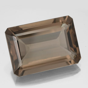 13.62캐럿 천연 브라운 스모키 쿼츠, 에메랄드 컷, 18.1×12.9 mm, VS