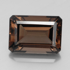 16.65캐럿 천연 브라운 스모키 쿼츠, 에메랄드 컷, 18.1×13.1 mm, VS
