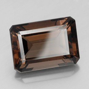 16.65캐럿 천연 브라운 스모키 쿼츠, 에메랄드 컷, 18.1×13.1 mm, VS