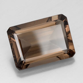 13.06캐럿 천연 브라운 스모키 쿼츠, 에메랄드 컷, 18.2×13 mm, VVS-VS