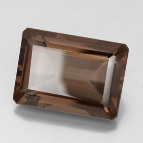 14.50캐럿 천연 갈색 스모키 쿼츠, 에메랄드 컷, VVS-VS