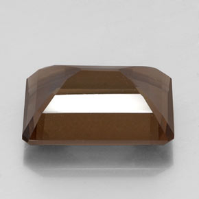 14.50캐럿 천연 갈색 스모키 쿼츠, 에메랄드 컷, VVS-VS