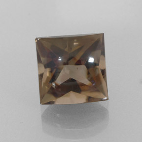 4.37캐럿 천연 브라운 스모키 쿼츠, 스퀘어, 9.1×9 mm, 투명한