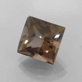 4.37캐럿 천연 브라운 스모키 쿼츠, 스퀘어, 9.1×9 mm, 투명한