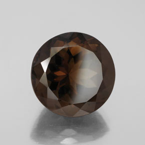 7.80캐럿 천연 브라운 스모키 쿼츠, 라운드 컷, 13.04 mm, VS