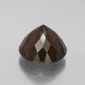 7.80캐럿 천연 브라운 스모키 쿼츠, 라운드 컷, 13.04 mm, VS