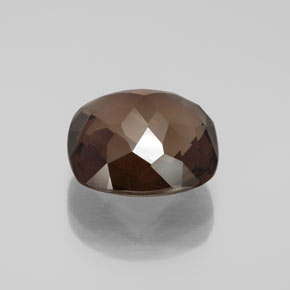 6.12캐럿 천연 브라운 스모키 쿼츠, 쿠션 컷, 12.2×12.2 mm, VS