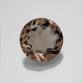 3.57캐럿 천연 브라운 스모키 쿼츠, 라운드 컷, 10.97 mm, VVS