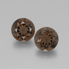 캐럿 천연 갈색 스모키 쿼츠 보석, 라운드 컷, VVS