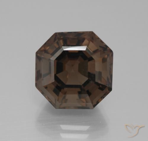 10.20ct 자연스러운 엄버 브라운 스모키 쿼츠, 에메랄드 컷, VVS-VS